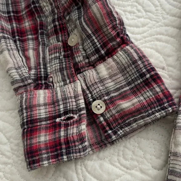 AEROPOSTALE Womenโs Long Sleeve Plaid Lined Button Down Shirt S/P - Picture 5 of 14